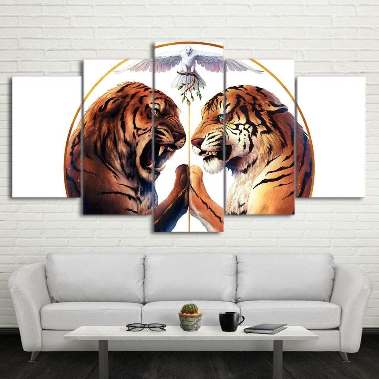 Peace Two Tigers Canvas Wall Art Peace Two Tigers Canvas Wall Art