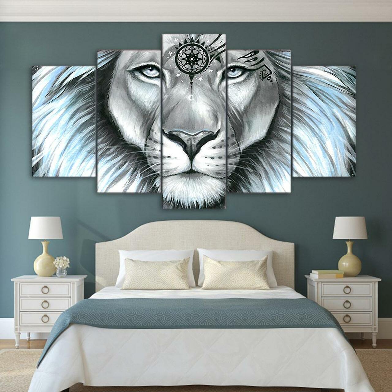 Lion Galaxy Canvas Wall Art
