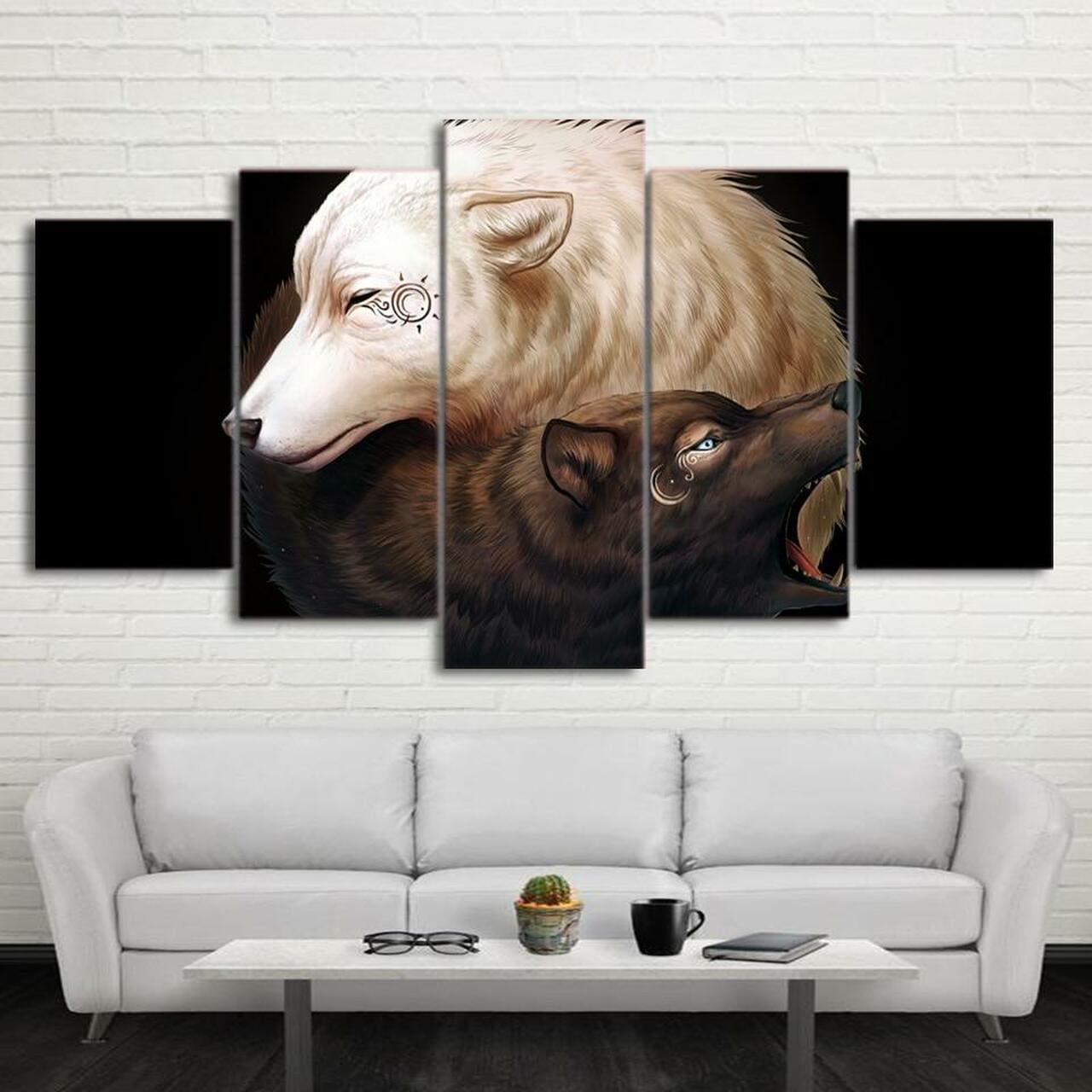 Yin And Yang Black Canvas Wall Art