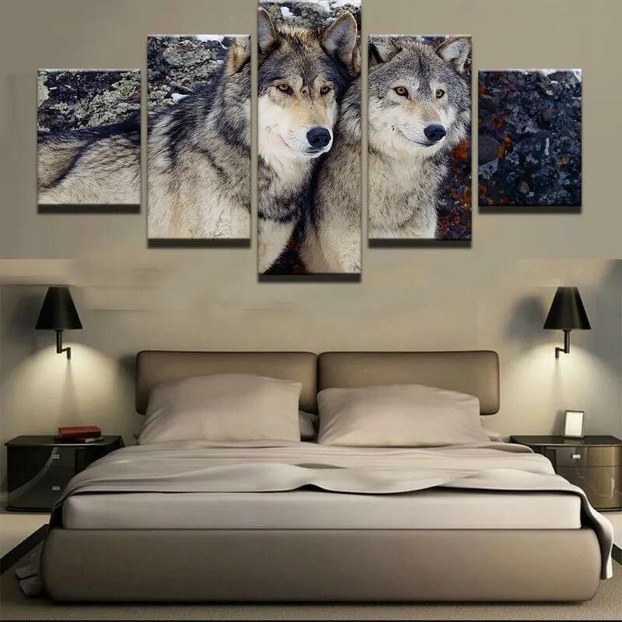Loving Wolves Canvas Wall Art