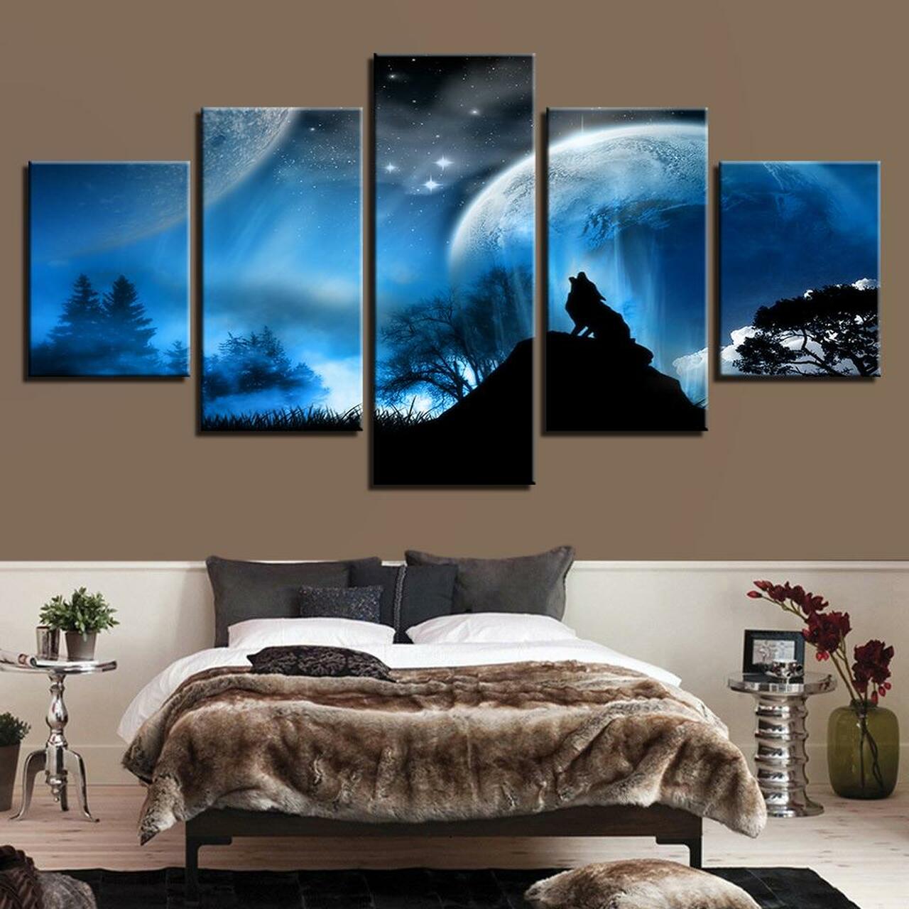 Full Moon Howl Canvas Wall Art