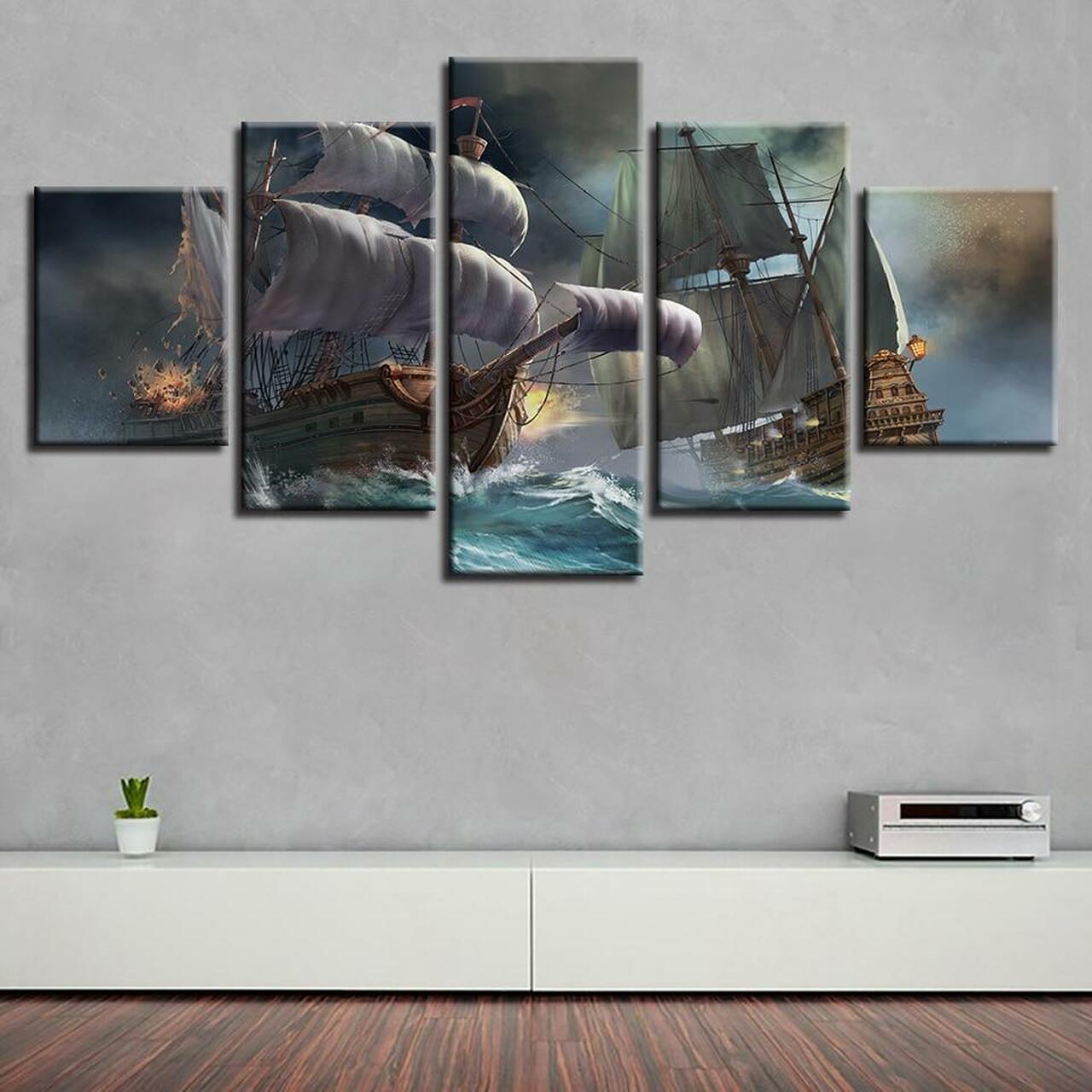 Pirates Boat Canvas Wall Art