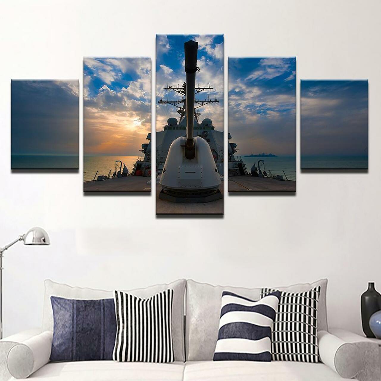 Warship Canvas Wall Art