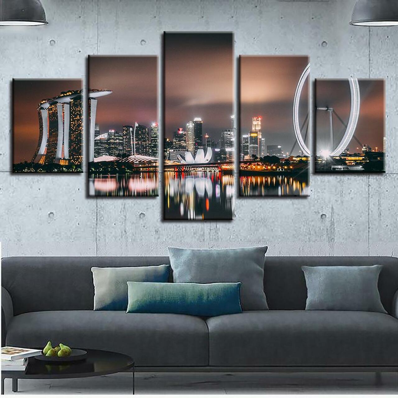 Singapore Ferris Wheel Canvas Wall Art