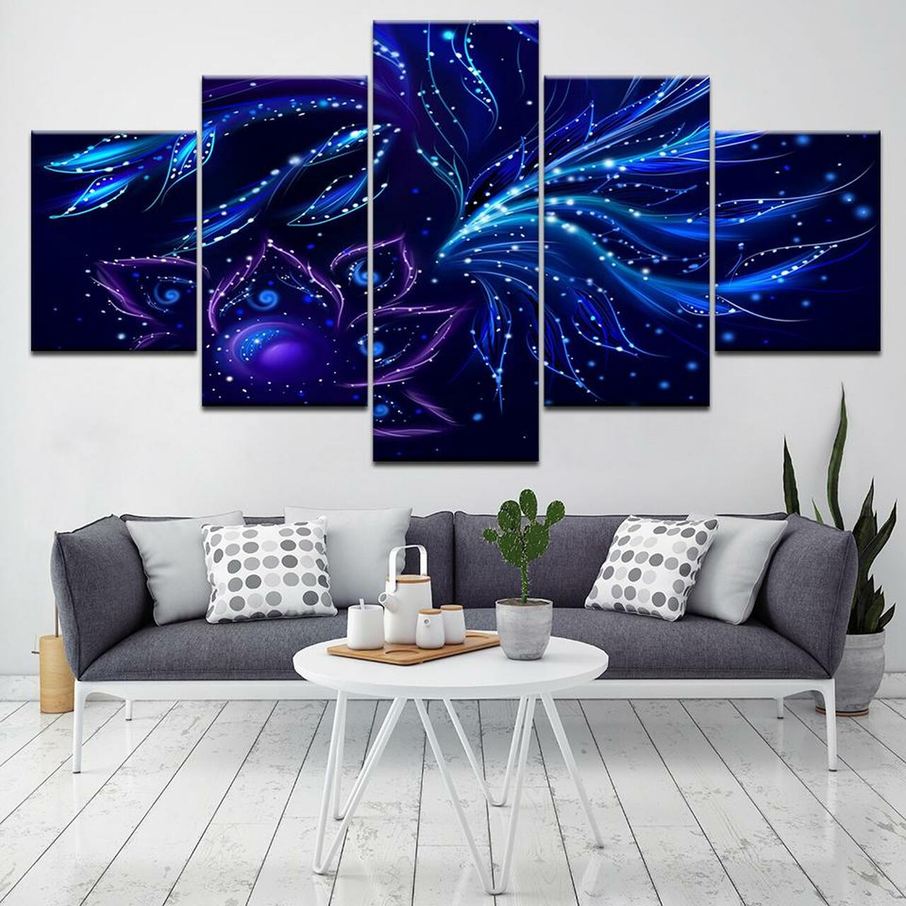 Blue Flames Canvas Wall Art