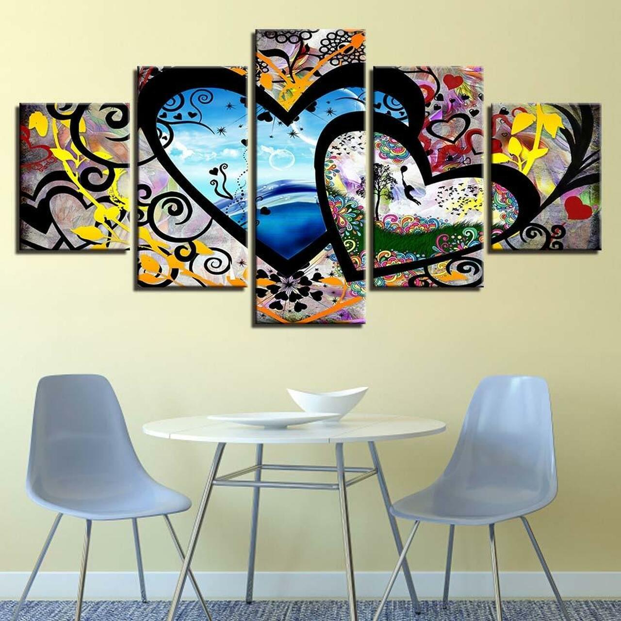 Hearts In Love Canvas Wall Art