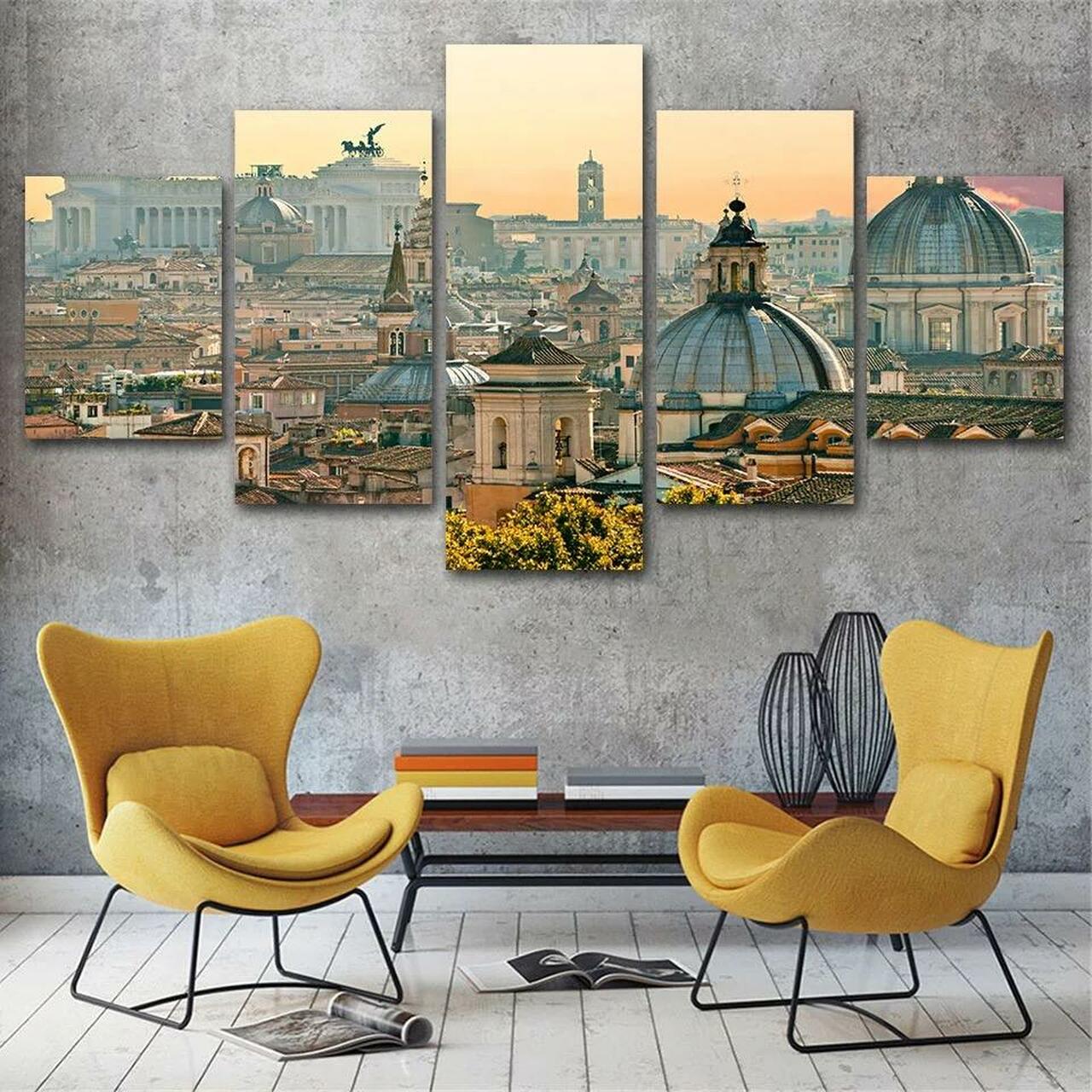 Rome Skyline Canvas Wall Art