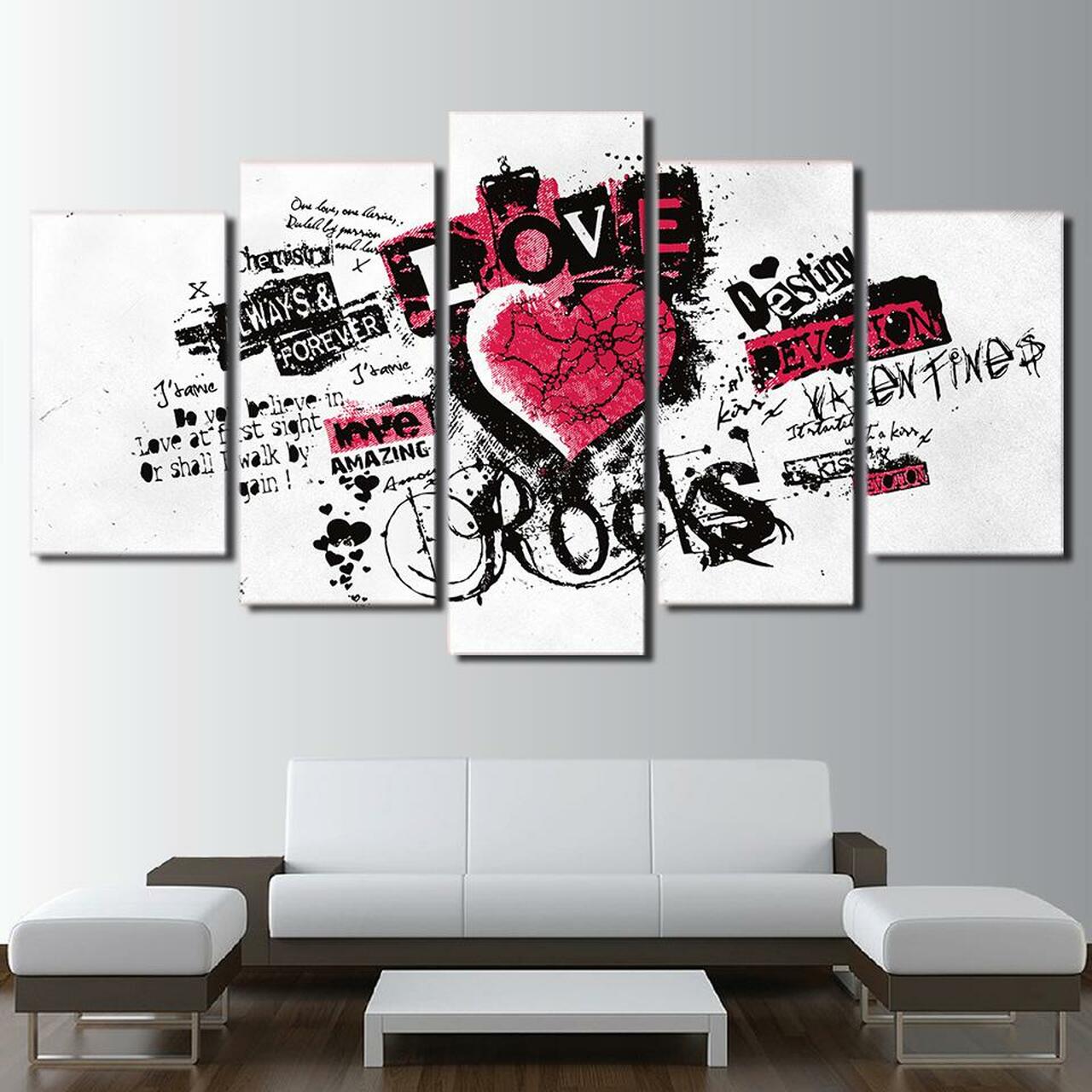Love Rocks Canvas Wall Art
