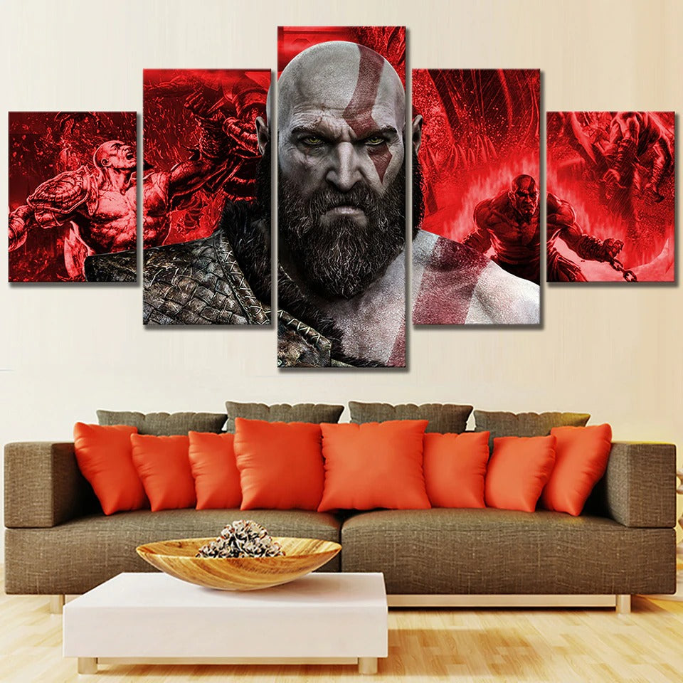 God Of War Kratos Game Canvas Wall Art