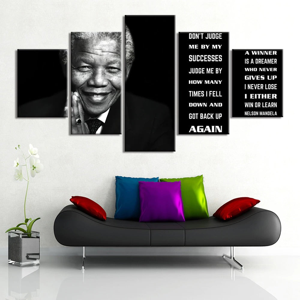 Nelson Mandela Inspirational Quotes Canvas Wall Art