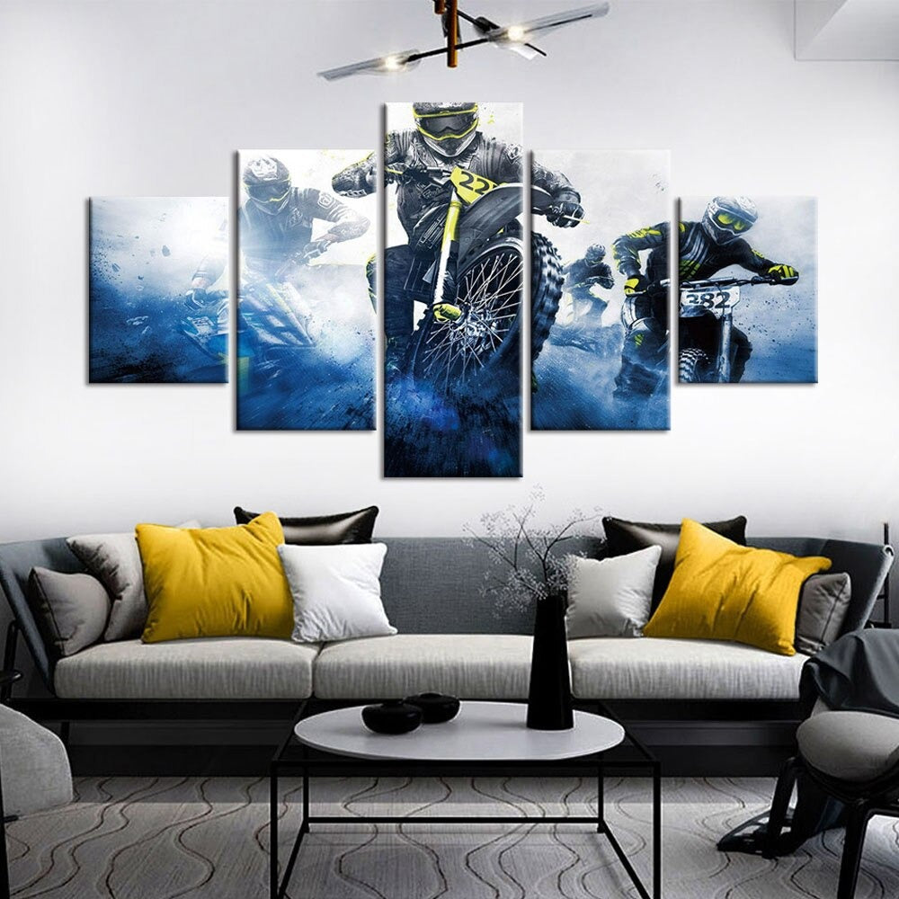 Motorcycle Motor Rider Racing Canvas Wall Art