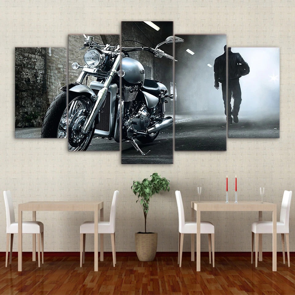 Classic Motorcycle Canvas Wall Art
