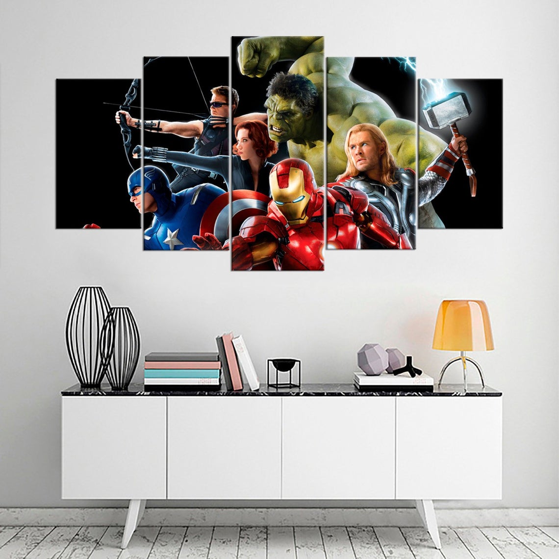 Marvel Avengers Hulk Iron Man Marvel Superheroes Canvas Wall Art
