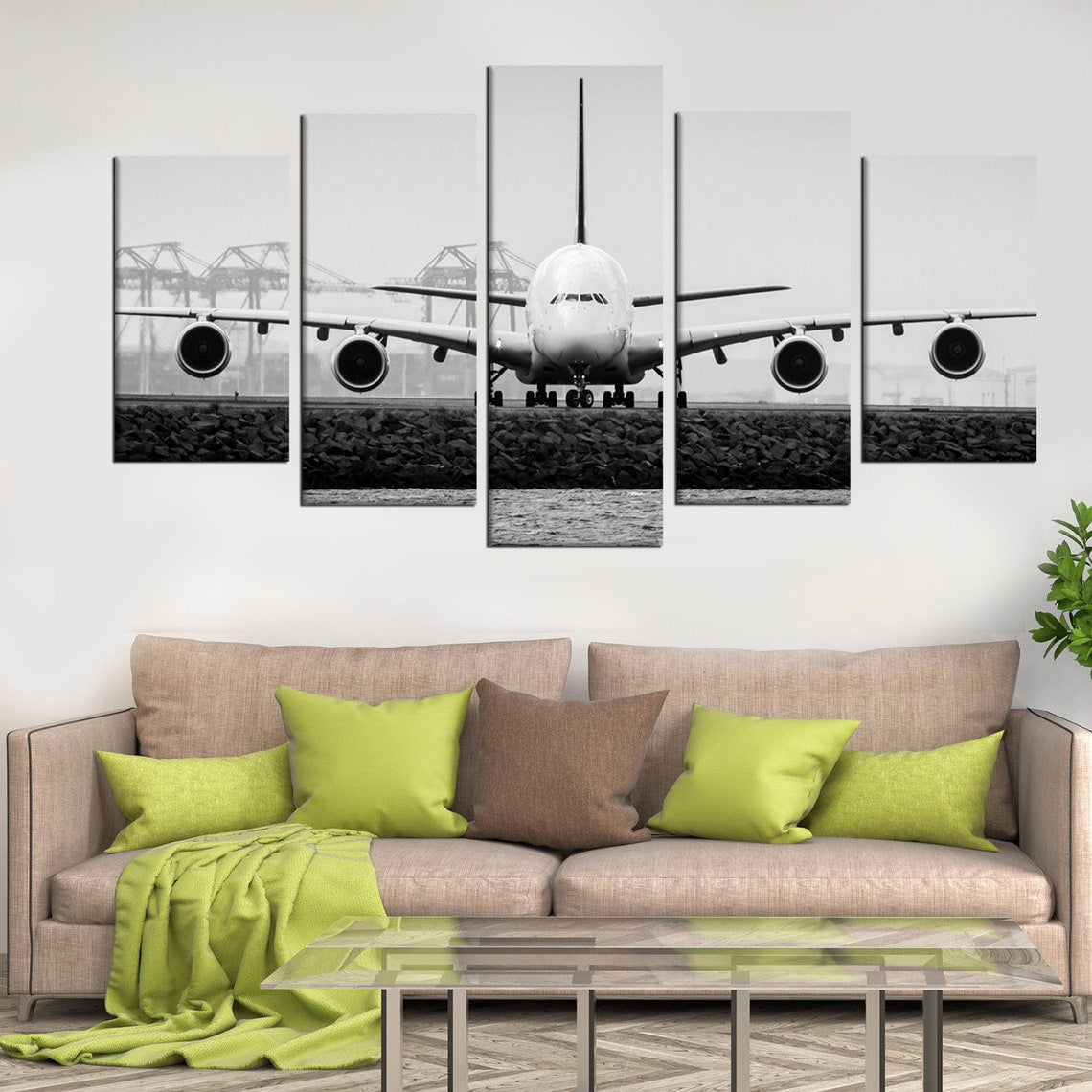 A380 Jet Airliner Aircraft Canvas Wall Art