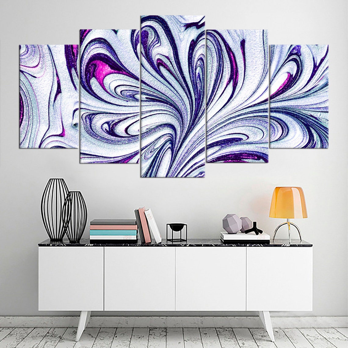 Abstract Modern Bright Splashes Canvas Wall Art