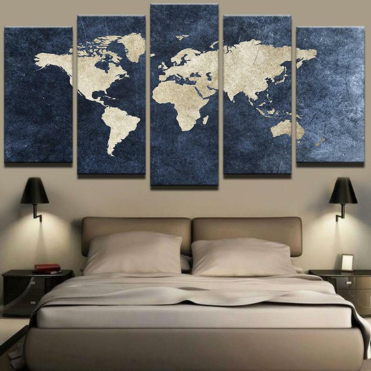 Art 1 World Map Canvas Wall Art