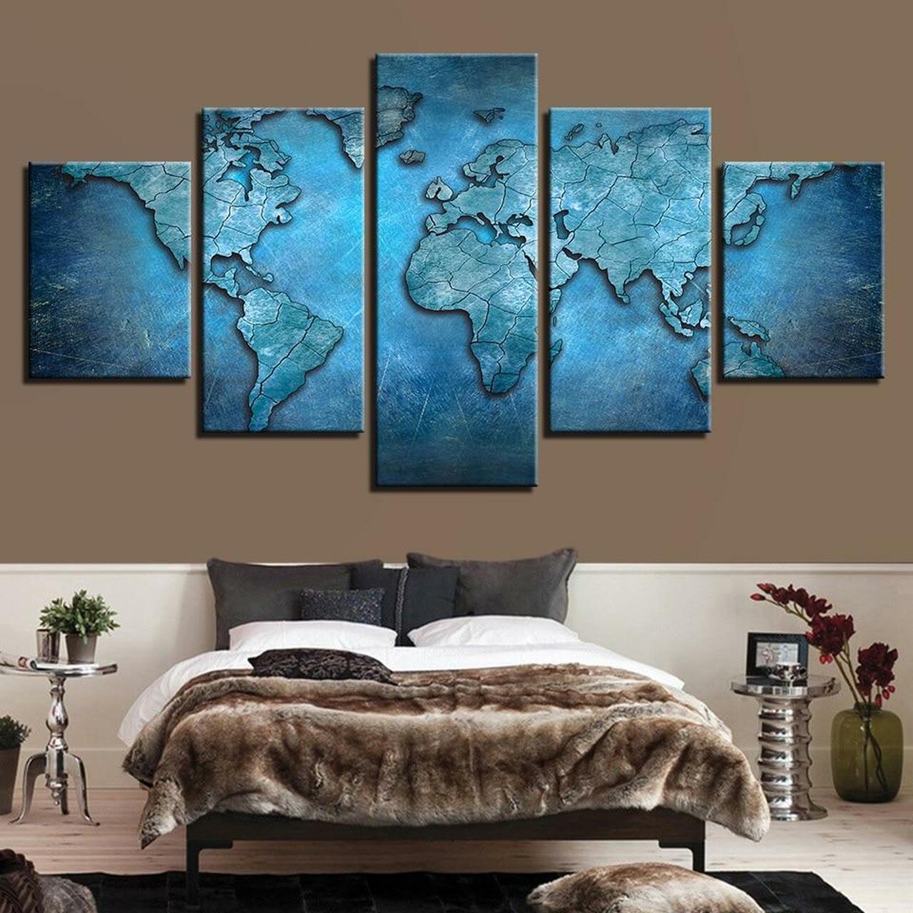Art 3 World Map Canvas Wall Art