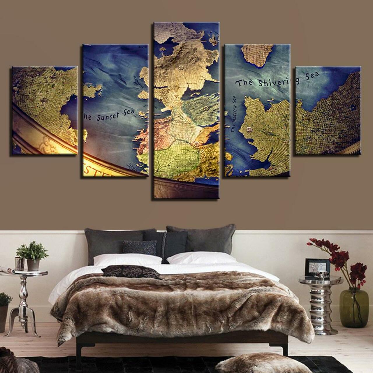 Art 4 World Map Canvas Wall Art