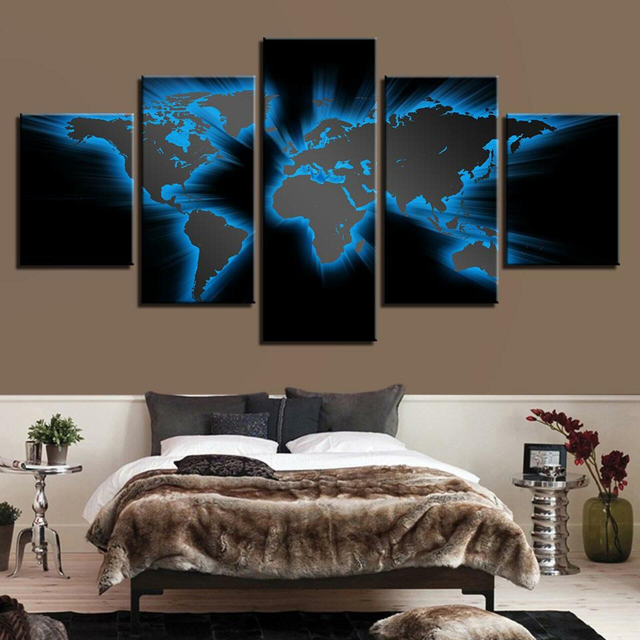 Art 9 World Map Canvas Wall Art