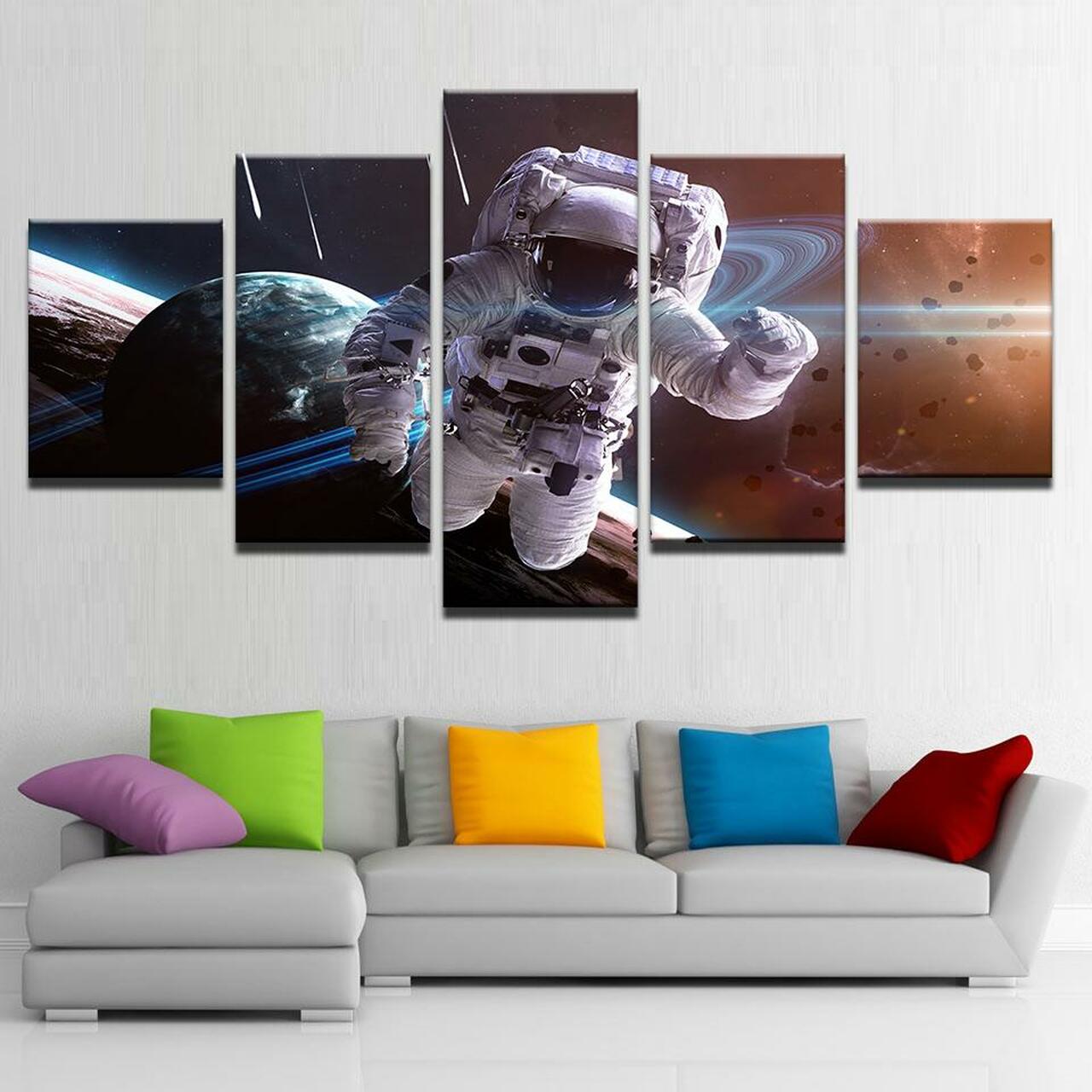 Astronaut In Space Canvas Wall Art