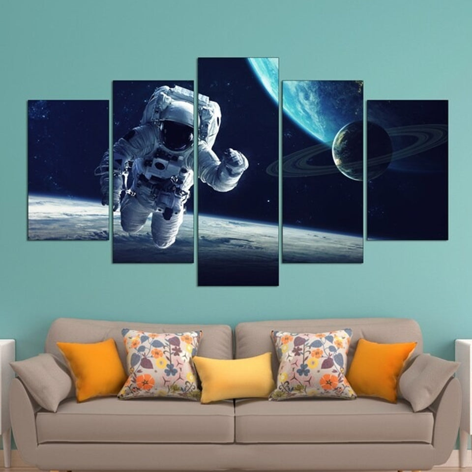 Astronaut In Space Canvas Wall Art