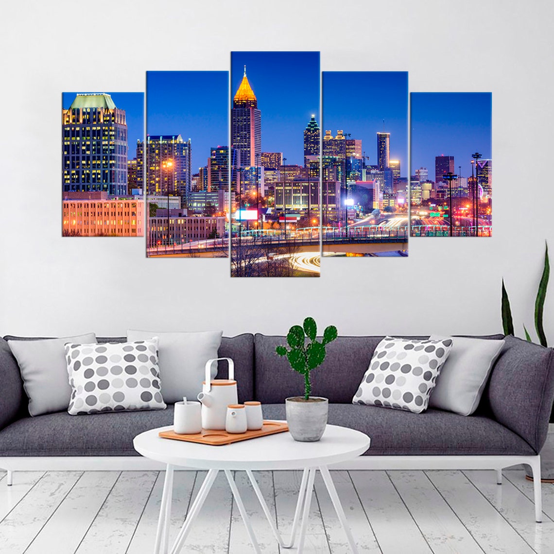 Atlanta City Skyline Canvas Wall Art