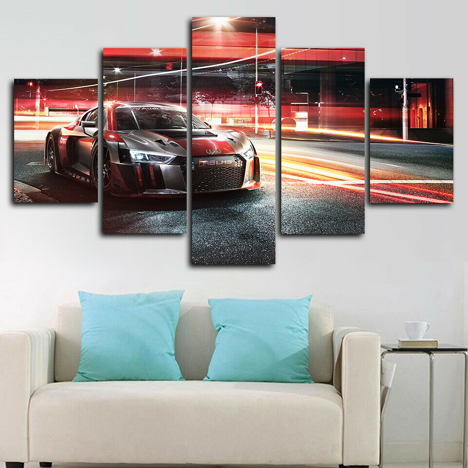 Audi R8 Lms Racing Sports Car Canvas Wall Art