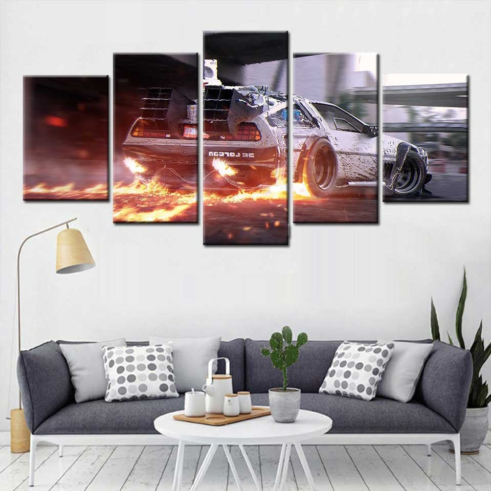 Back To The Future Car Canvas Wall Art