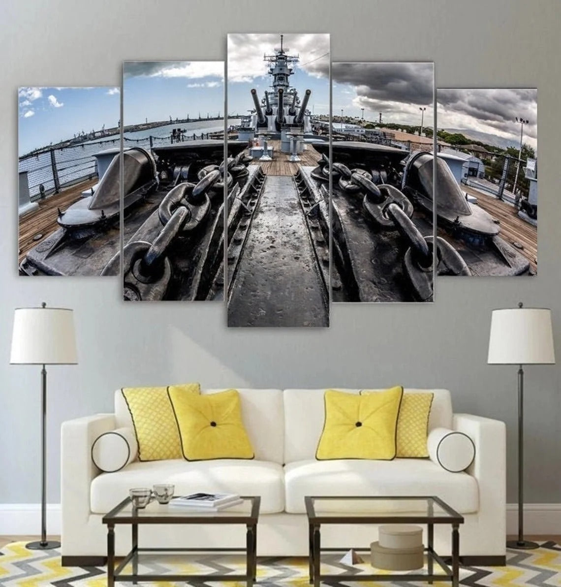 Battleship Missouri Canvas Wall Art