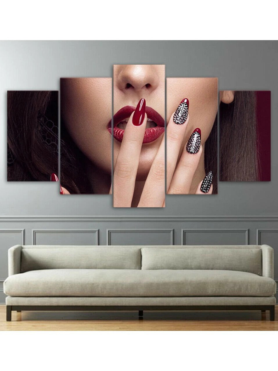 Beauty Girl Nail Salon Make Up-1 Canvas Wall Art