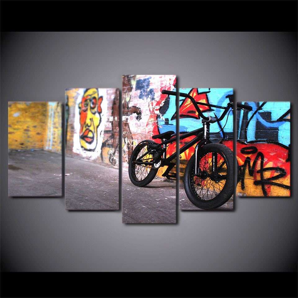Bike Graffiti Bicycle Bmx Canvas Wall Art