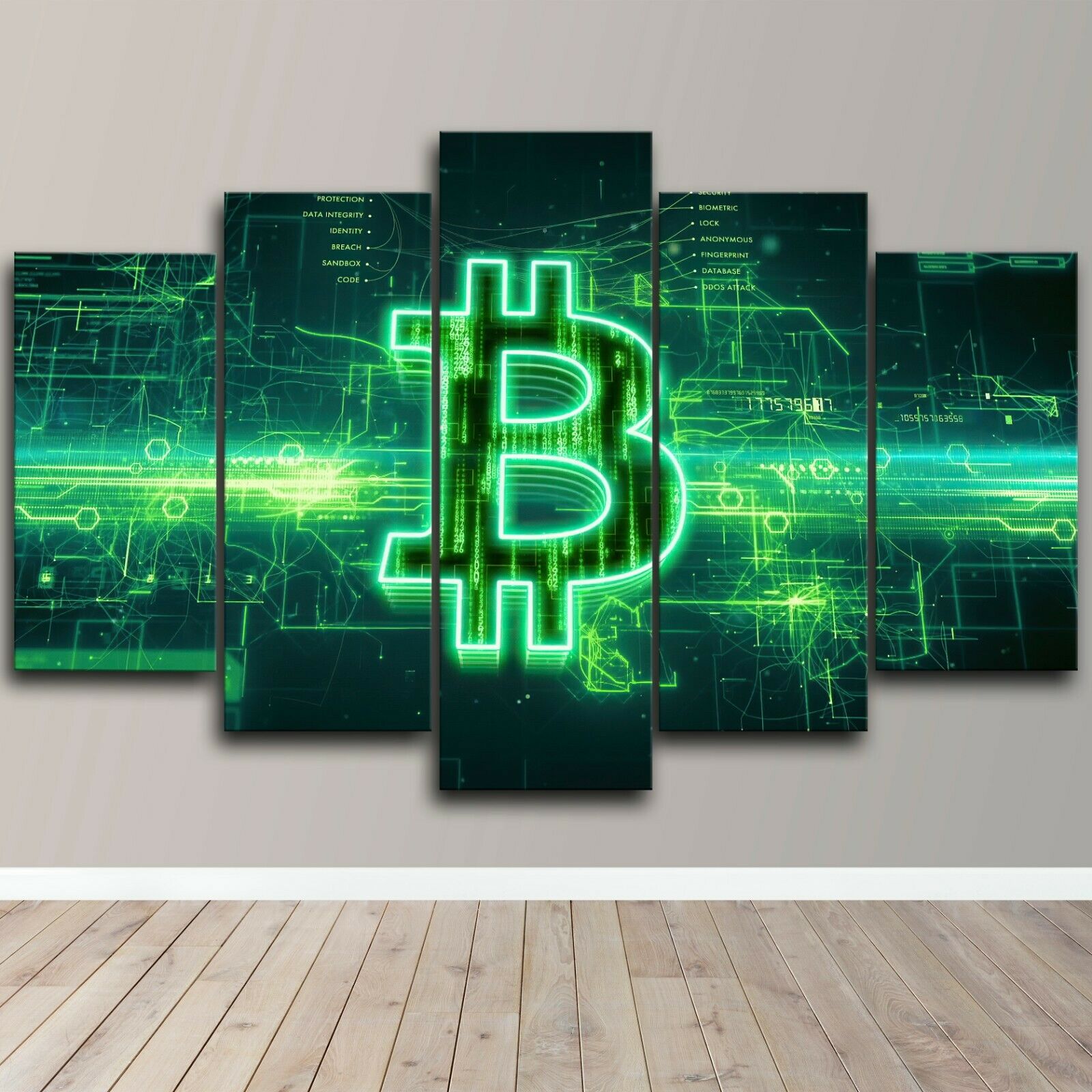 Bitcoin Crypto Blockchain Canvas Wall Art