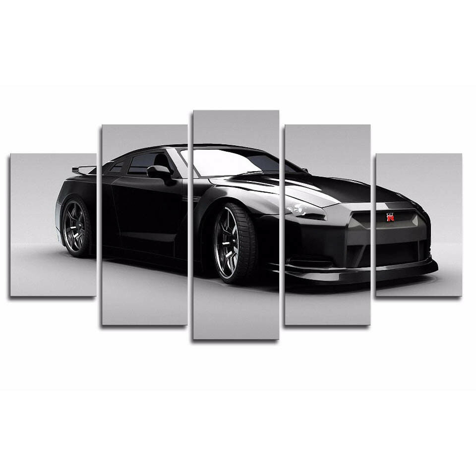 Black Nissan Gt-R Nismo Car Canvas Wall Art