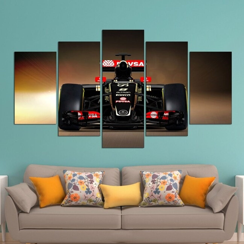 Black Racing Car Canvas Wall Art