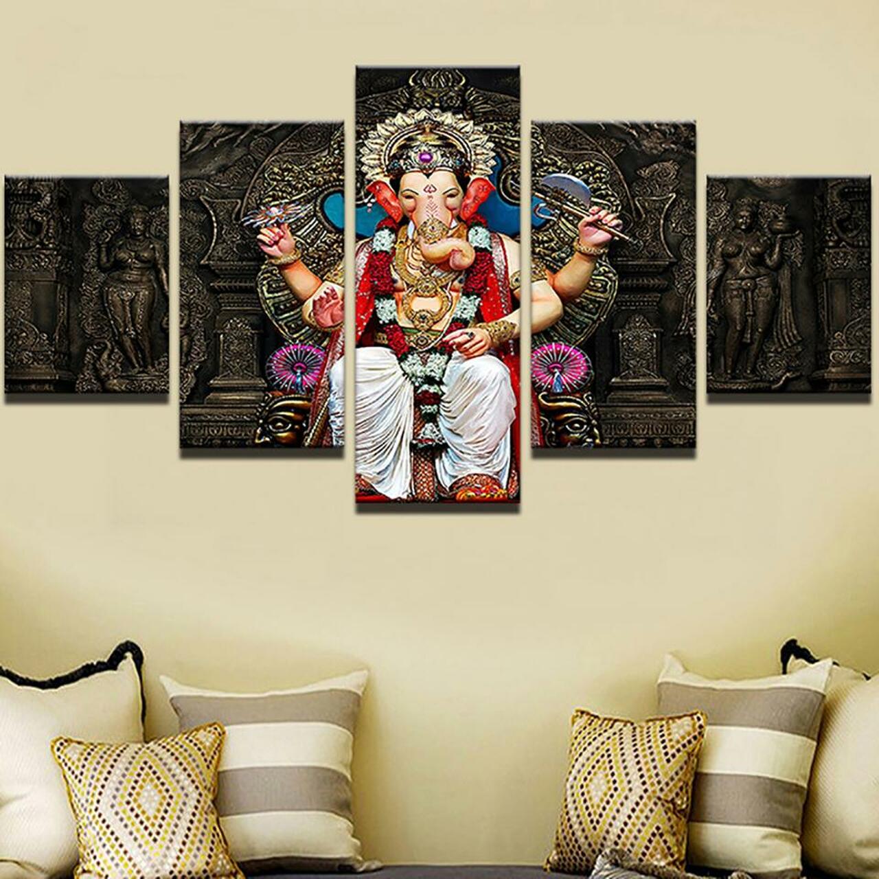 Blessings Of Ganesha Canvas Wall Art
