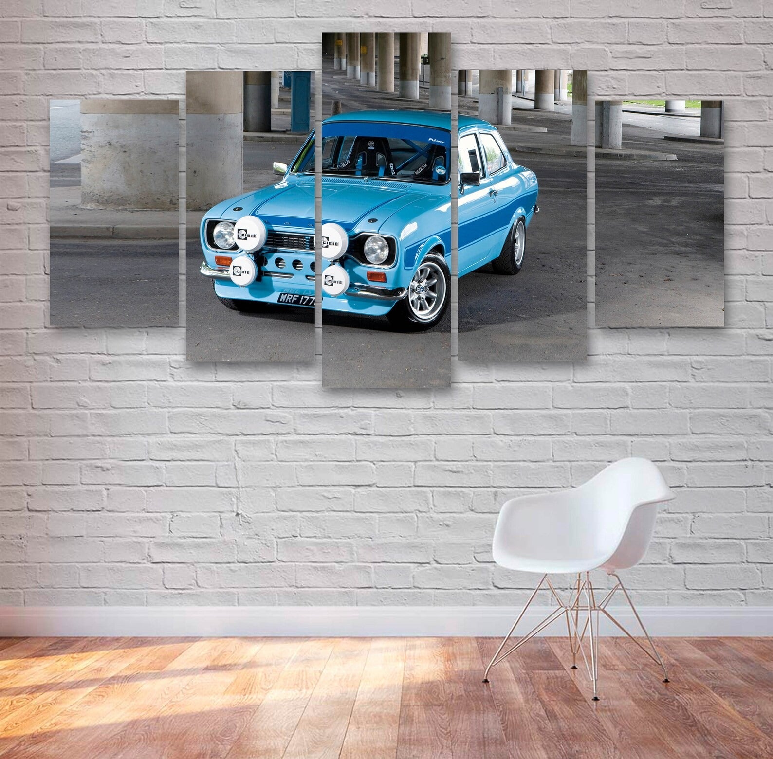 Blue Classic Car Canvas Wall Art