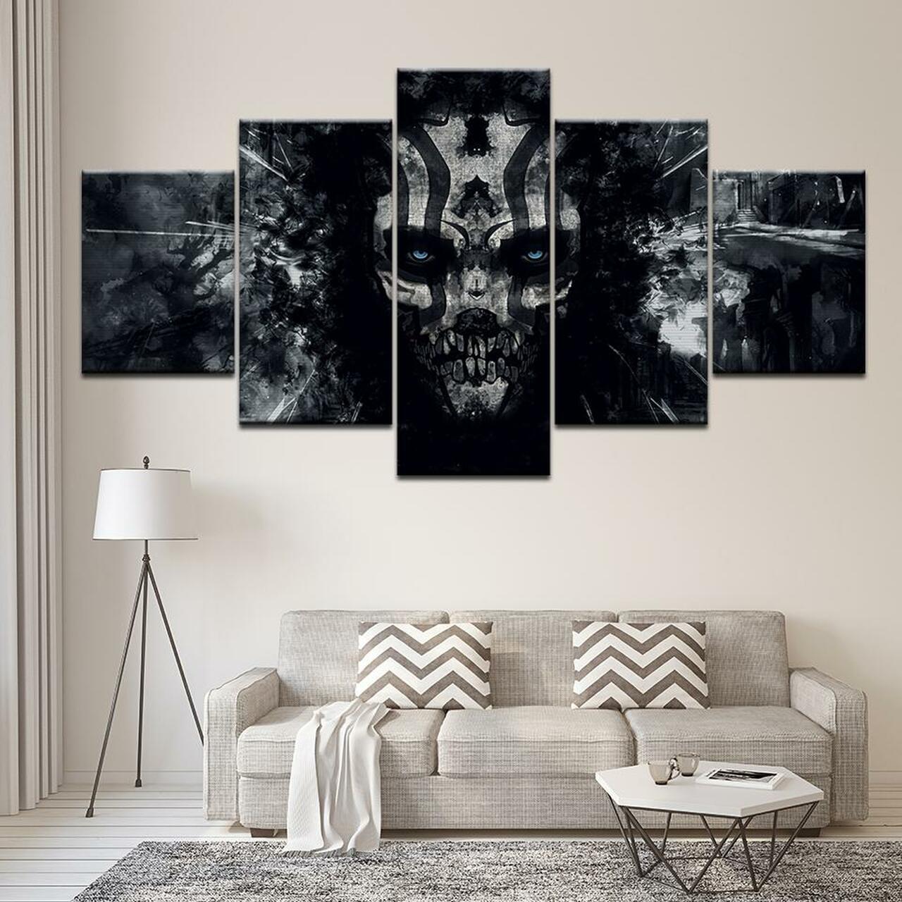 Blue Eyed Skull Canvas Wall Art