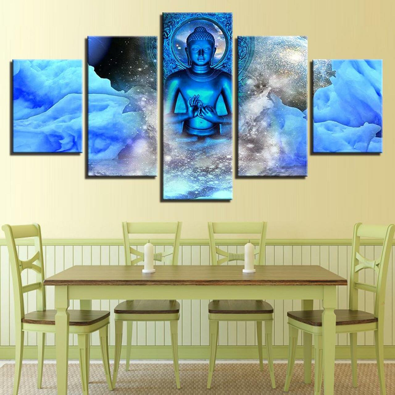 Buddha Blue Clouds Canvas Wall Art