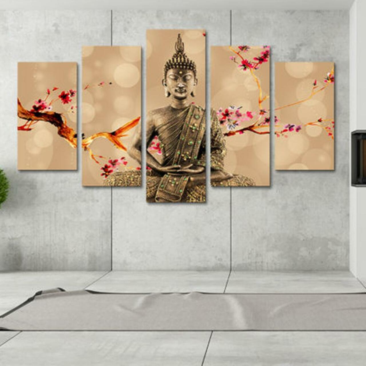 Buddha Meditation Orchids Canvas Wall Art