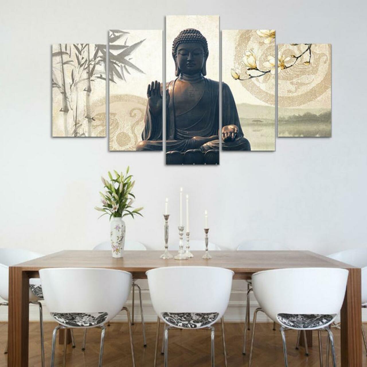 Buddha Palm Tree Canvas Wall Art