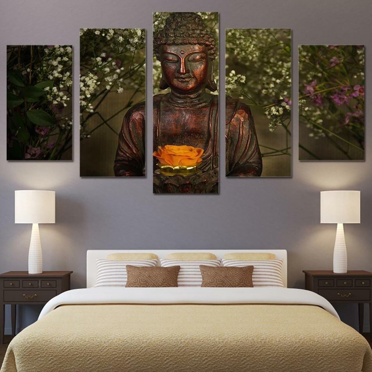 Buddha Rose Canvas Wall Art