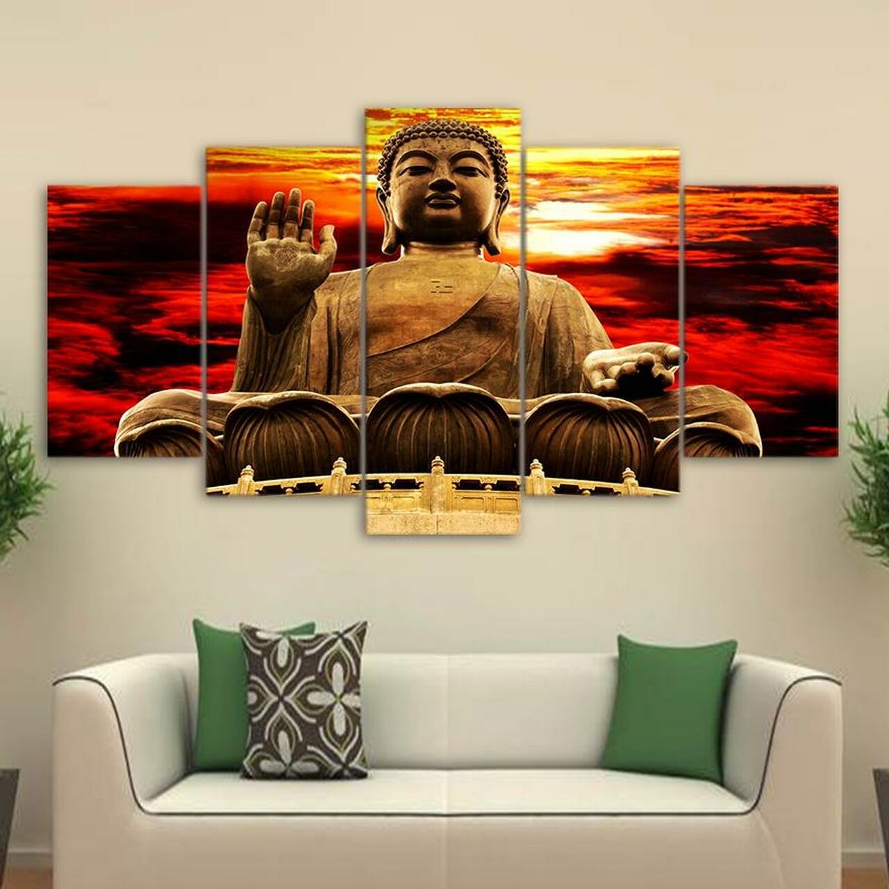 Buddha Sunrise Sky Canvas Wall Art