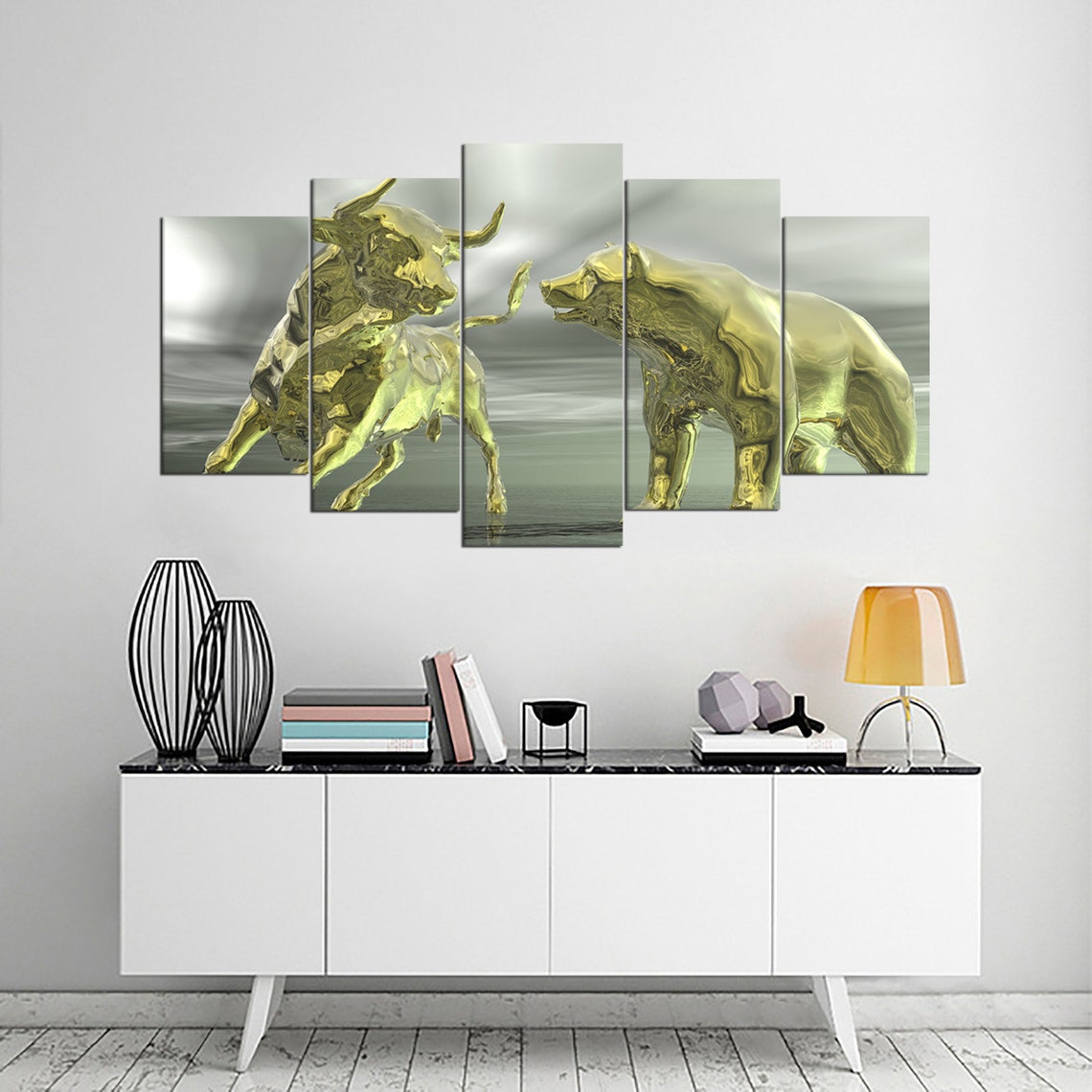 Bull And Bear – Trading Crypto Finance Canvas Wall Art