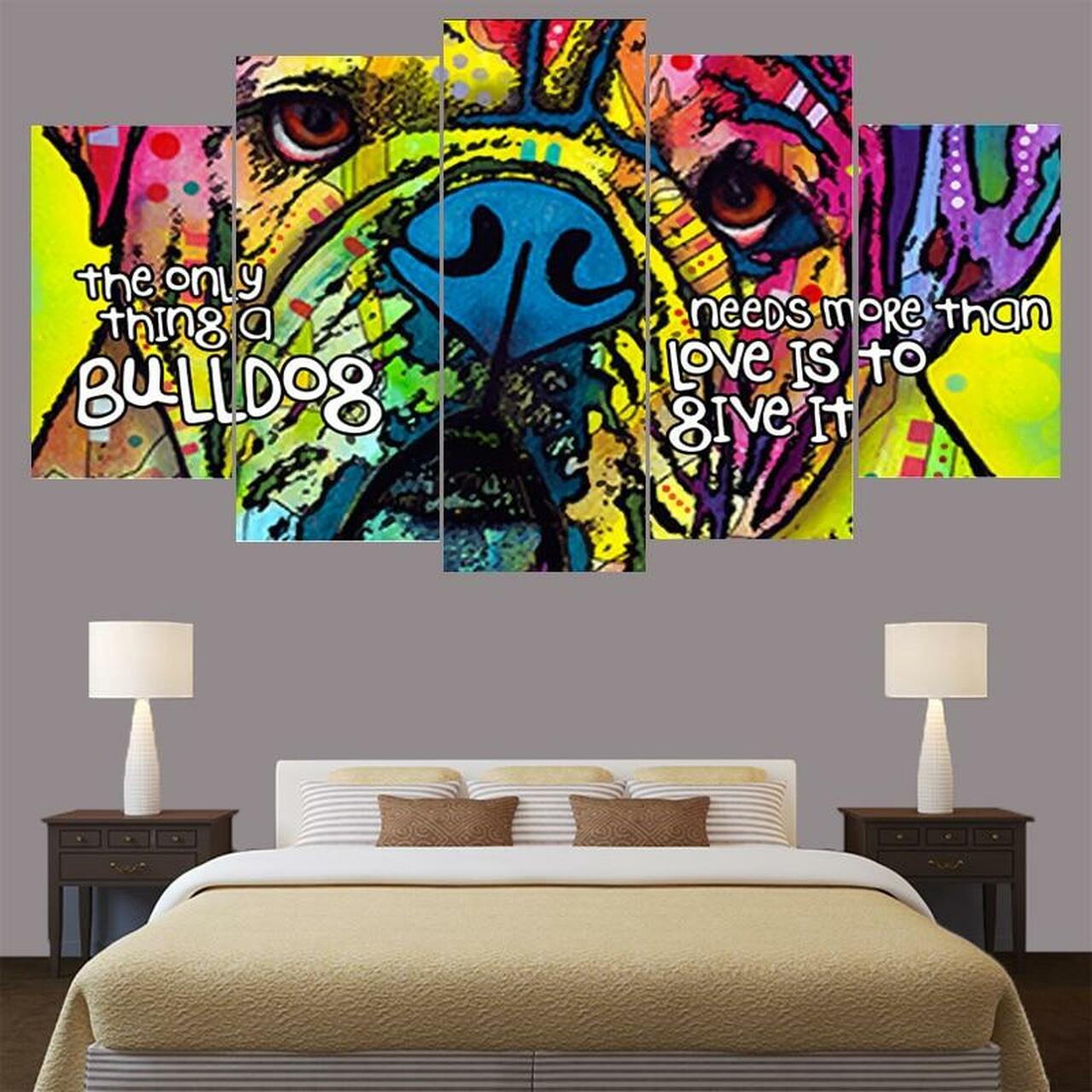 Bull Dog Graffiti Canvas Wall Art