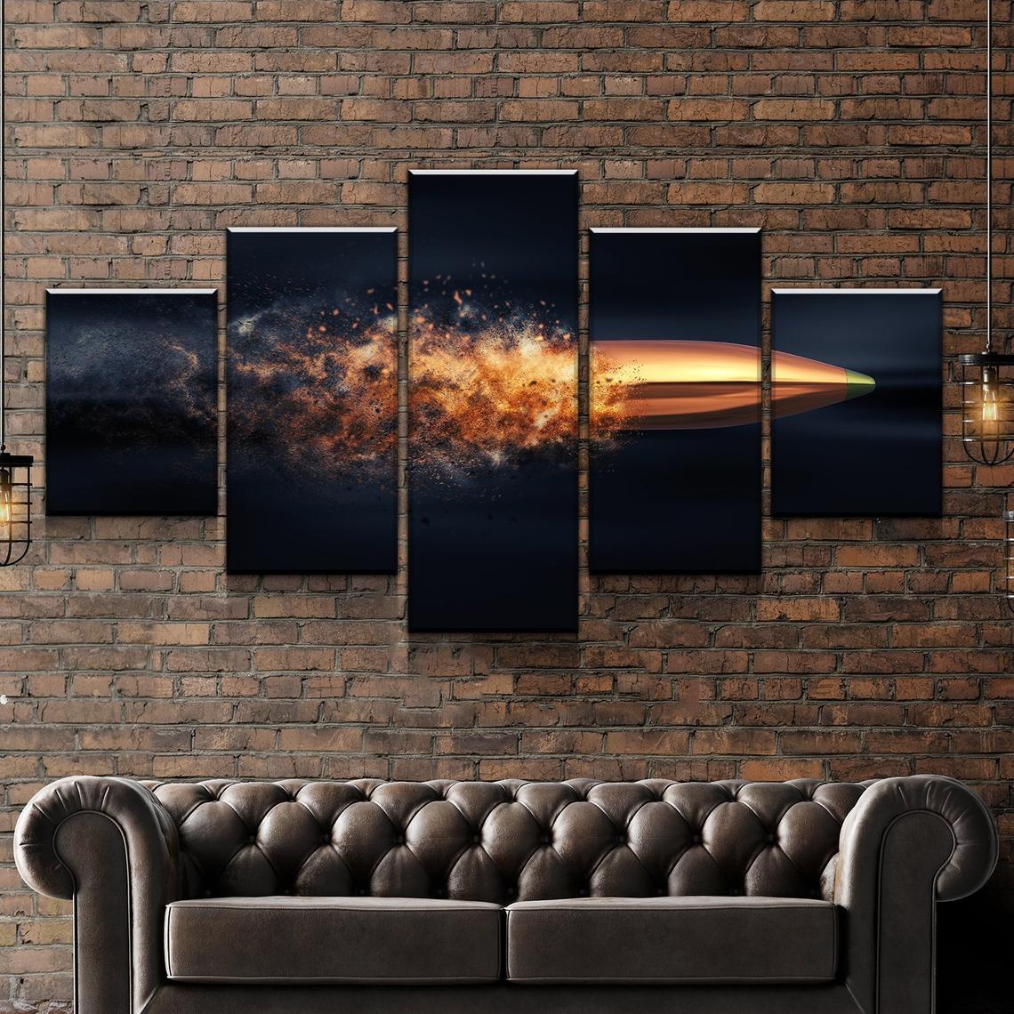 Bullet Explosion Canvas Wall Art