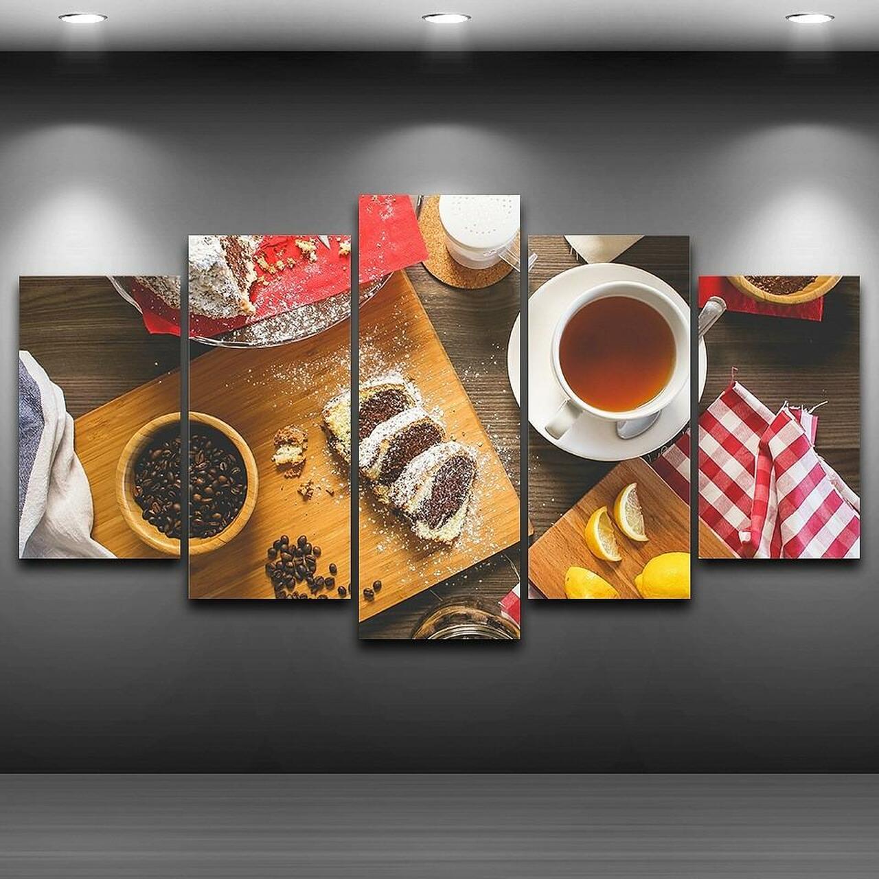 Cake And Coffee Canvas Wall Art