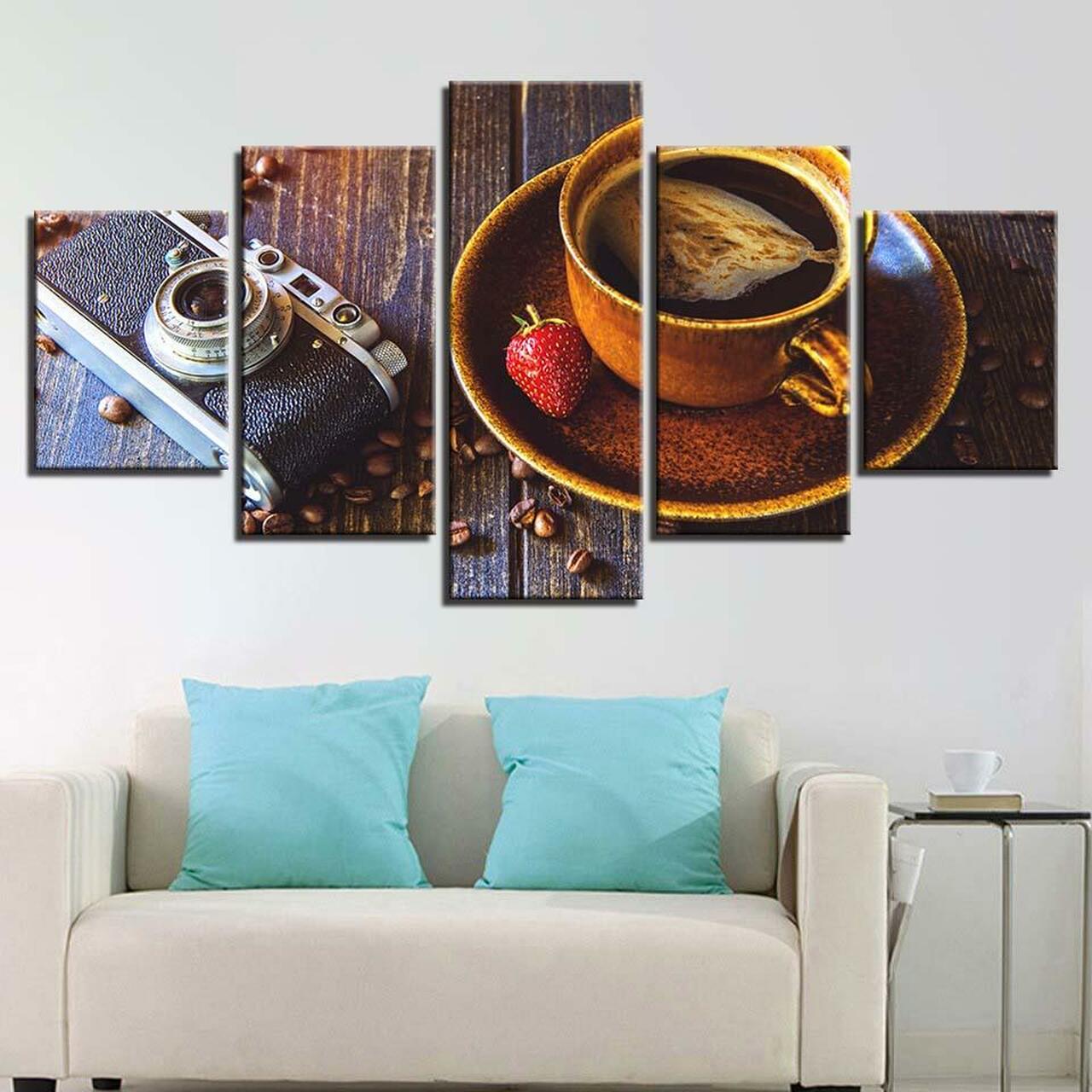 Camera Coffee Canvas Wall Art