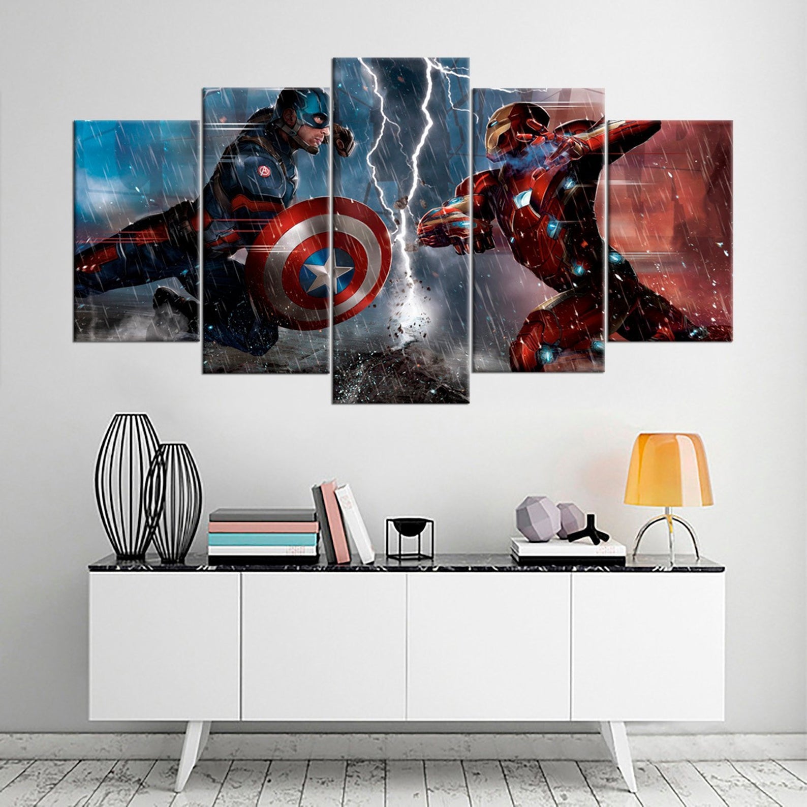 Captain America Vs Iron Man Civil War Canvas Wall Art