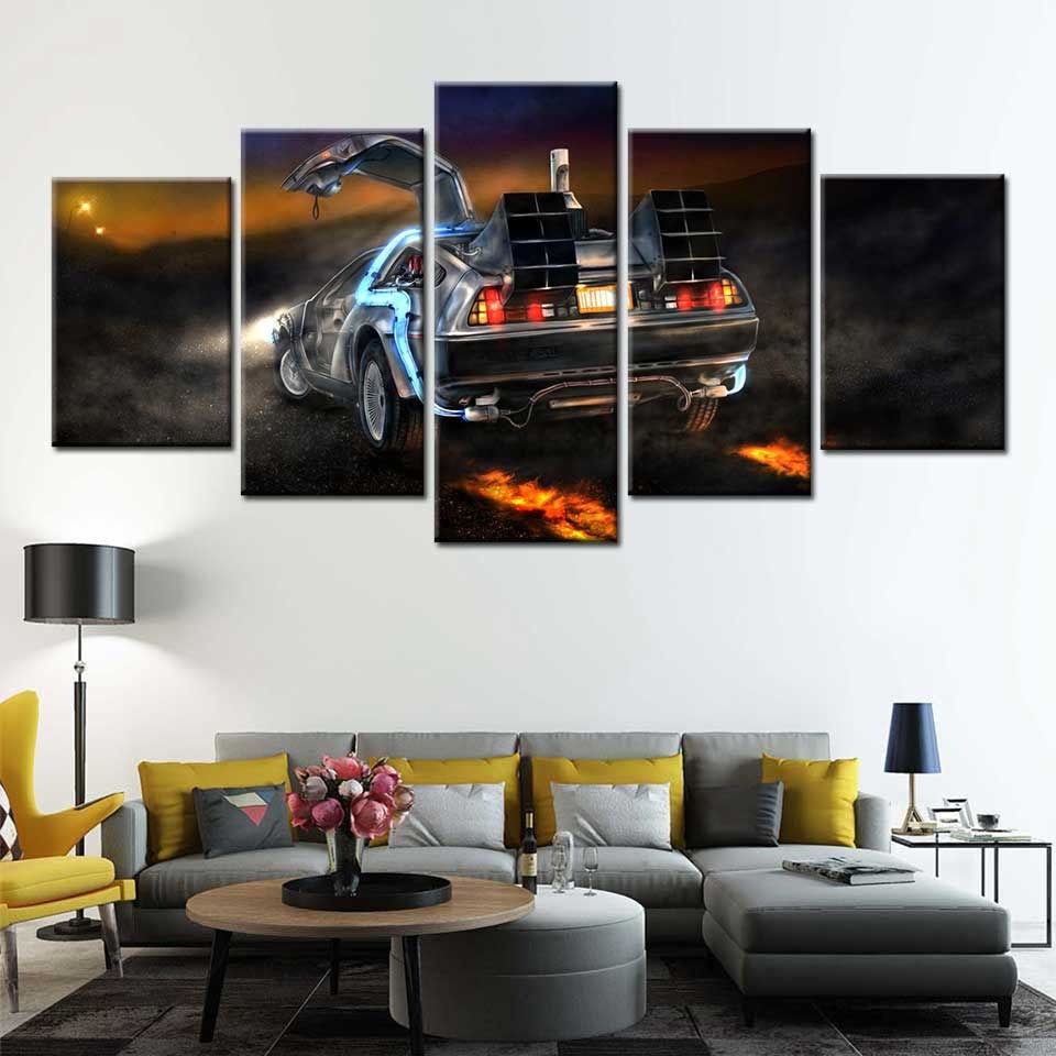 Car Back To The Future Canvas Wall Art