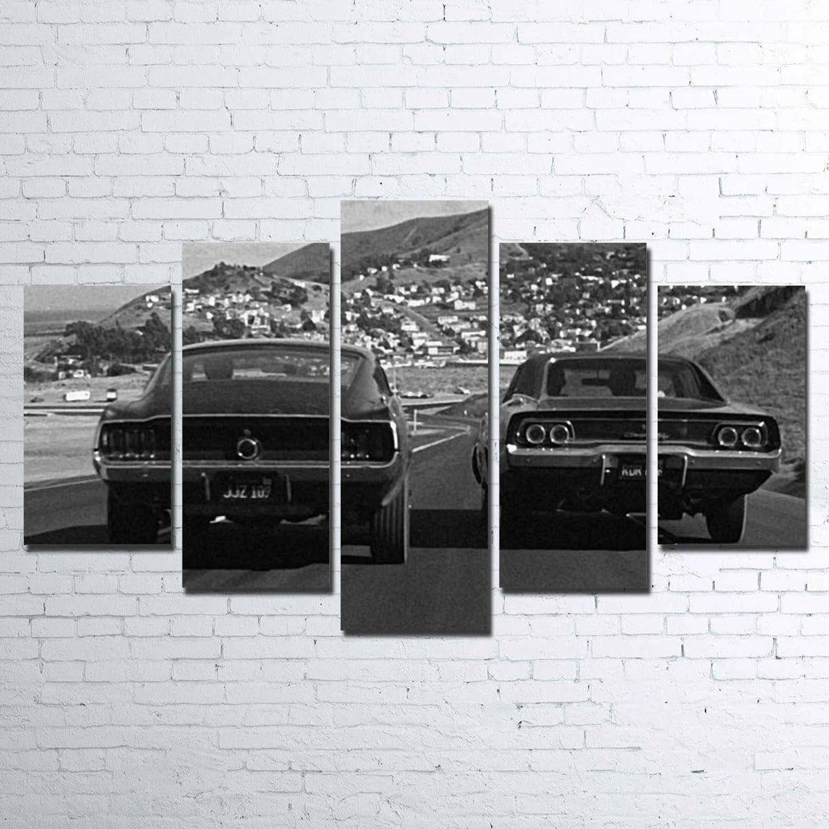 Car Chase Bullitt Canvas Wall Art